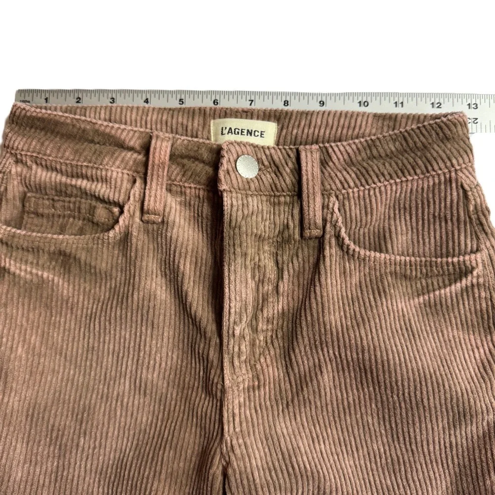 L'AGENCE Scottie High Rise Wide Leg Corduroy Pants Womens 23 Plaster Brown NWOT - Picture 8 of 14